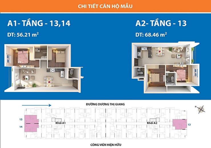 Thiết kế căn hộ tầng 13, 14