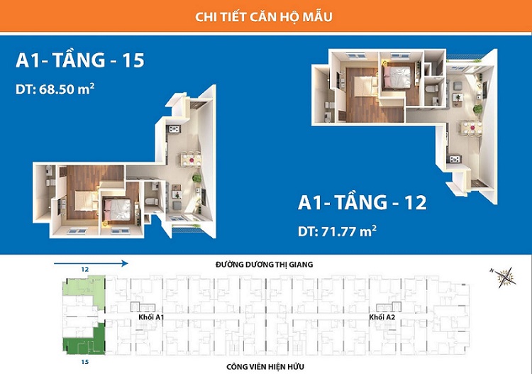 Thiết kế căn hộ tầng 12