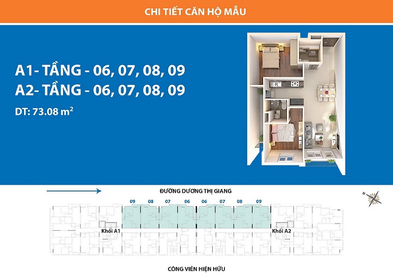 Thiết kế căn hộ tầng 06, 07, 08, 09
