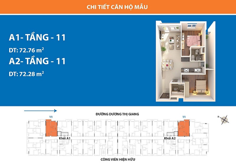 Thiết kế căn hộ tầng 11