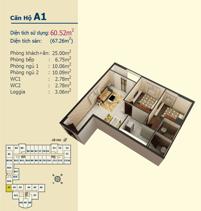 Thiết kế căn hộ A1