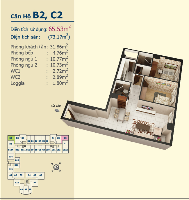 Thiết kế căn hộ B2, C2