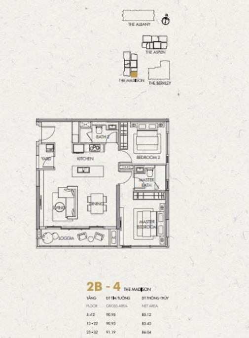 Thiết kế căn hộ 2B-4