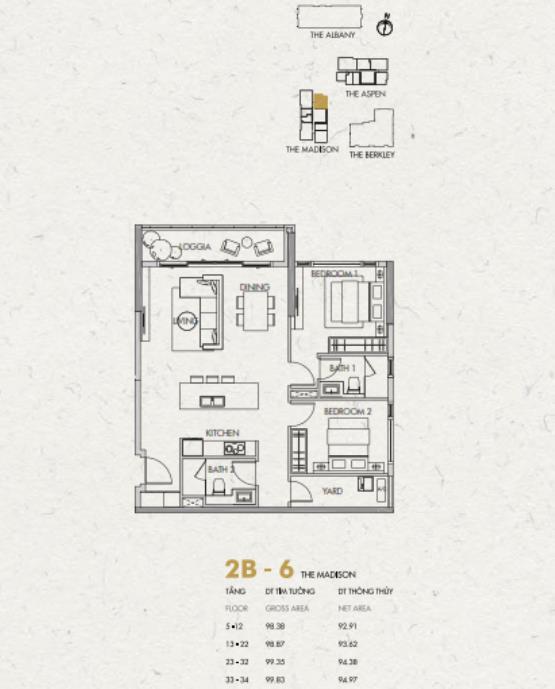 Thiết kế căn hộ 2B-6