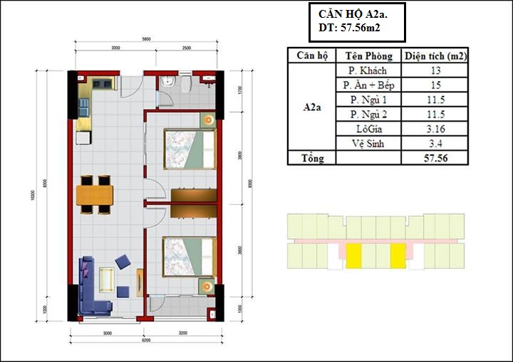 Thiết kế căn hộ A2a
