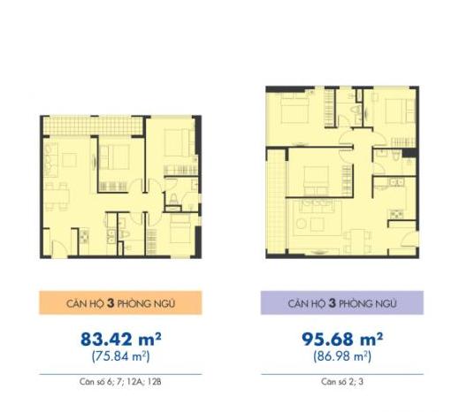 Thiết kế căn hộ số 6, 7, 12A, 12B
