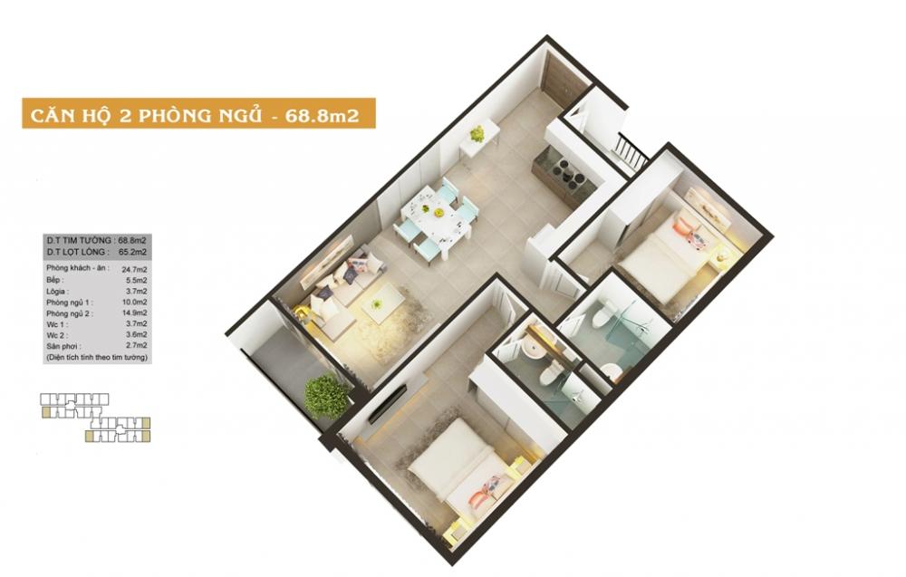 Thiết kế căn hộ A15, B06, B07, B14