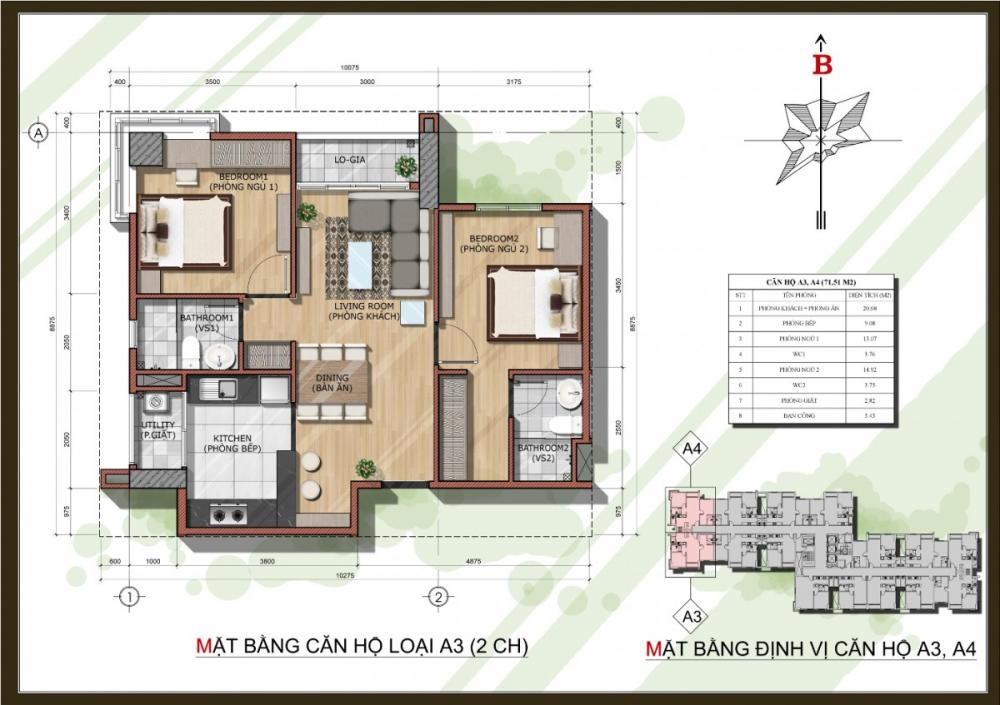 Thiết kế căn hộ A3,A4