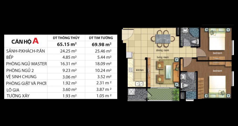 Thiết kế căn hộ A tháp Bắc