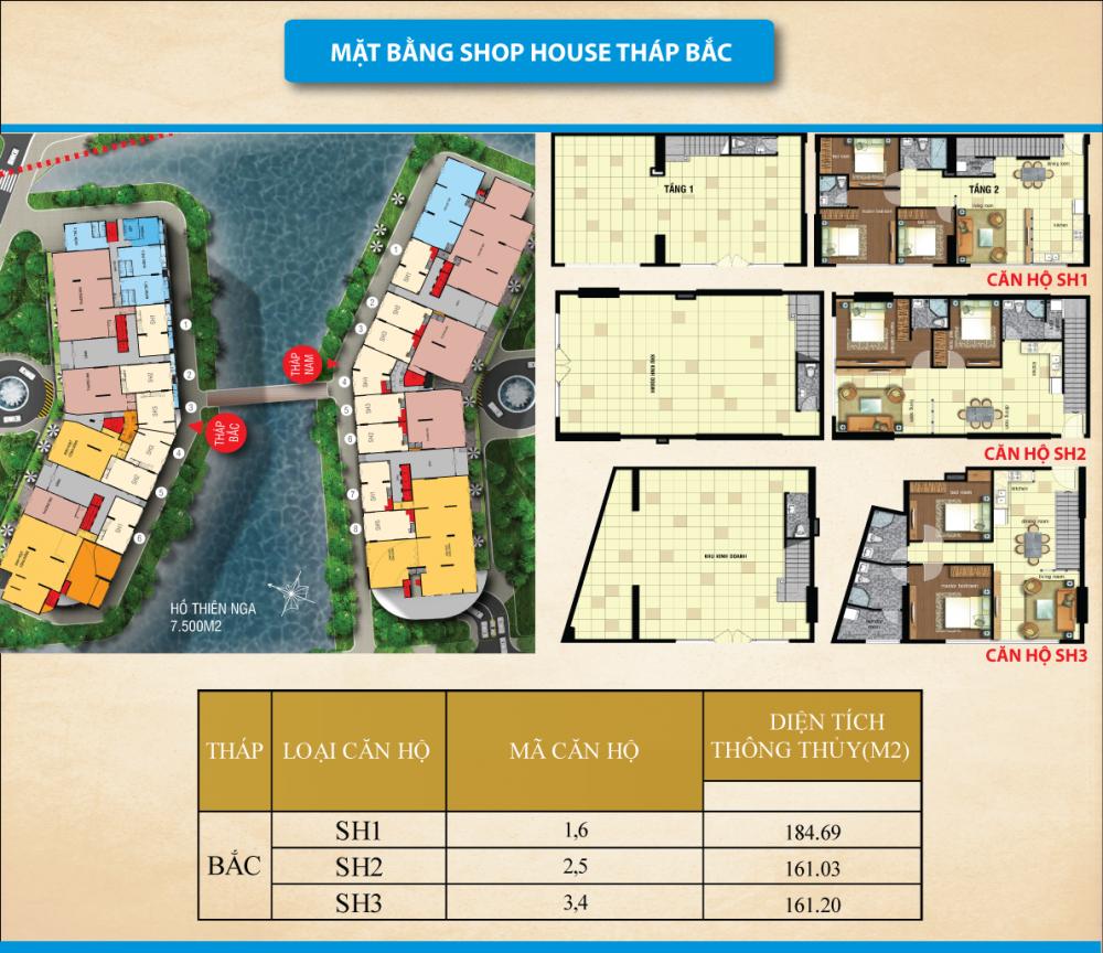 Thiết kế căn hộ shophouse tháp Bắc