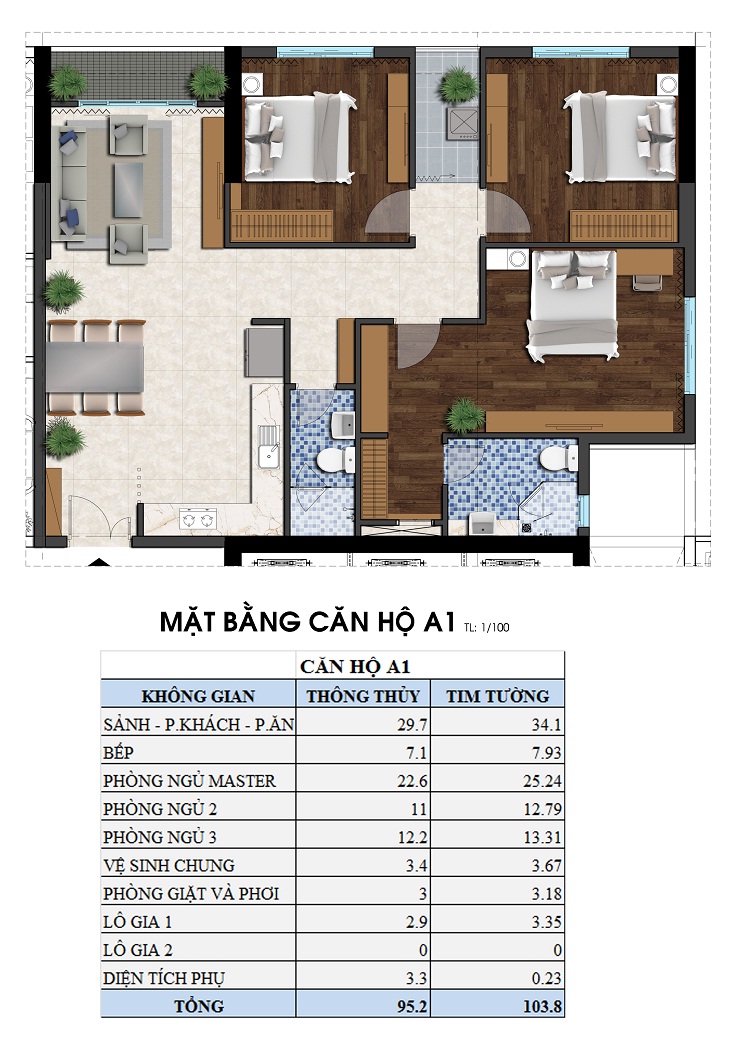 Thiết kế căn hộ A1
