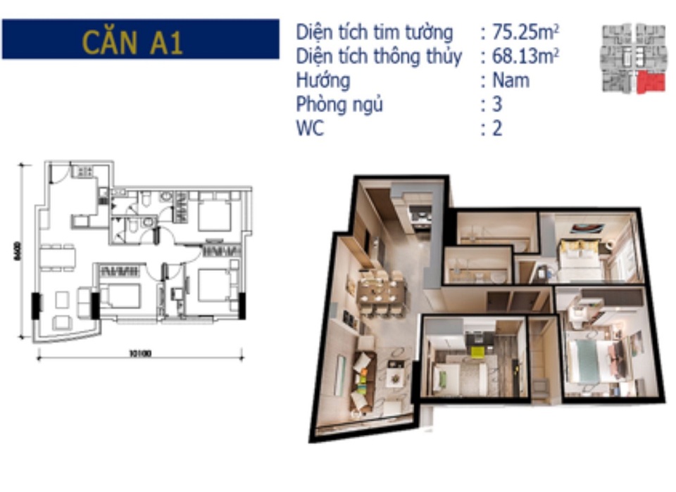 Thiết kế căn hộ A1