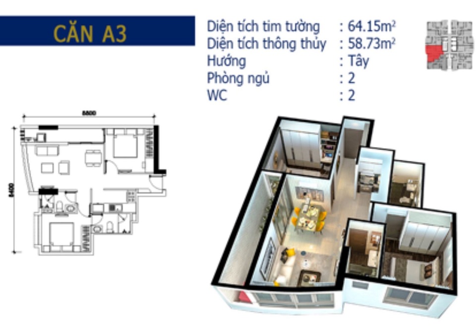 Thiết kế căn hộ A3