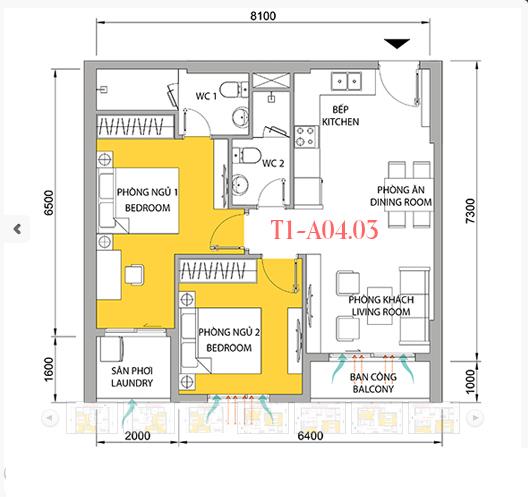 Thiết kế căn hộ 03A