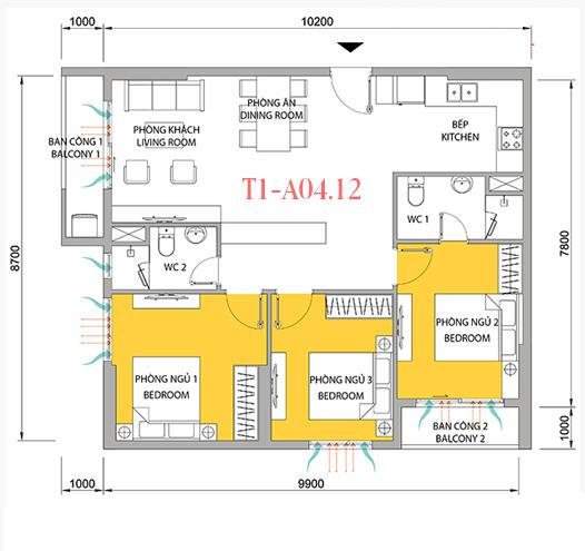 Thiết kế căn hộ 12A