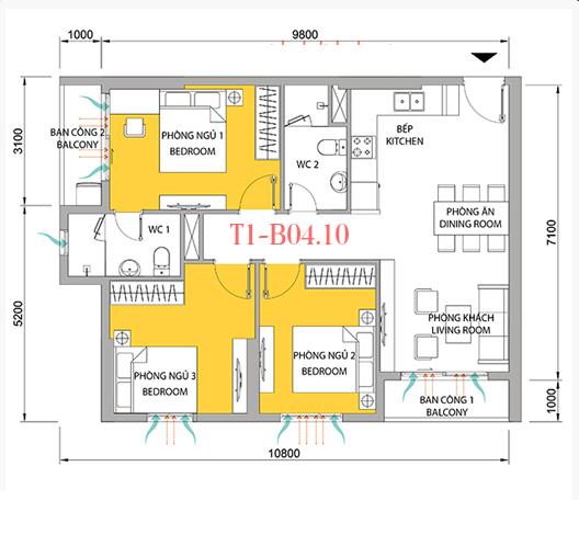 Thiết kế căn hộ 10B