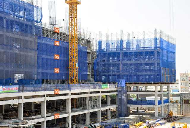 Thi công cốp pha sàn tầng 7 - Block A