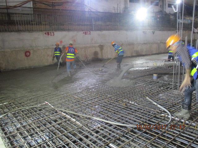 Đổ bê tông dầm sàn hầm B1