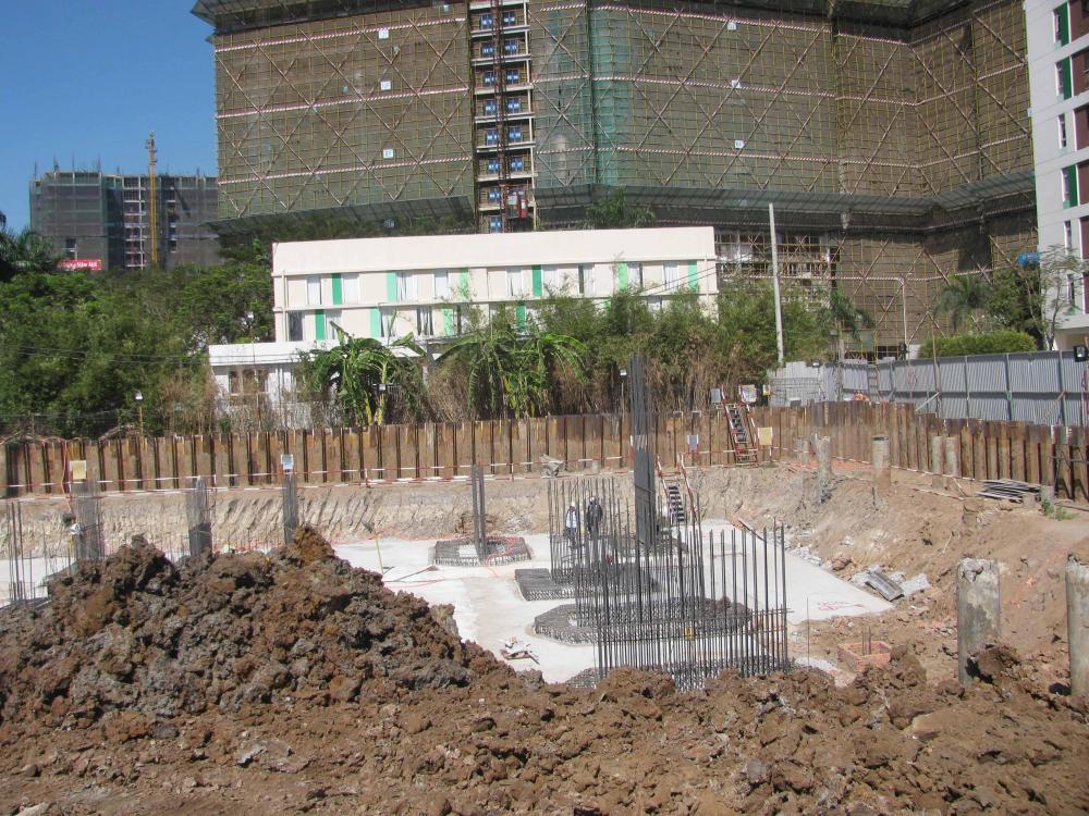 Phần móng của dự án đang được gấp rút hoàn thành