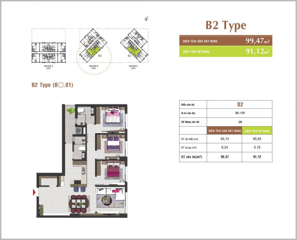 Thiết kế căn hộ B2