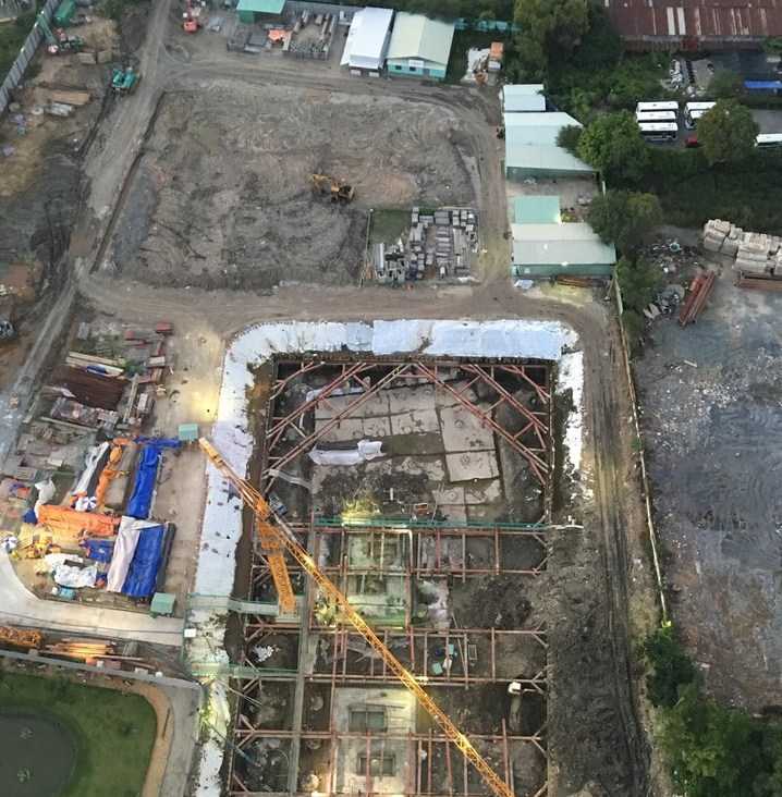 Phần hầm The Opera 5 đang được đổ sàn