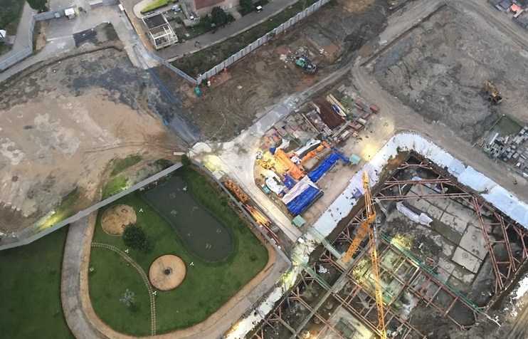 Phần hầm The Opera 5 đang được đổ sàn