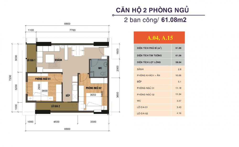 Thiết kế căn hộ A04, A15