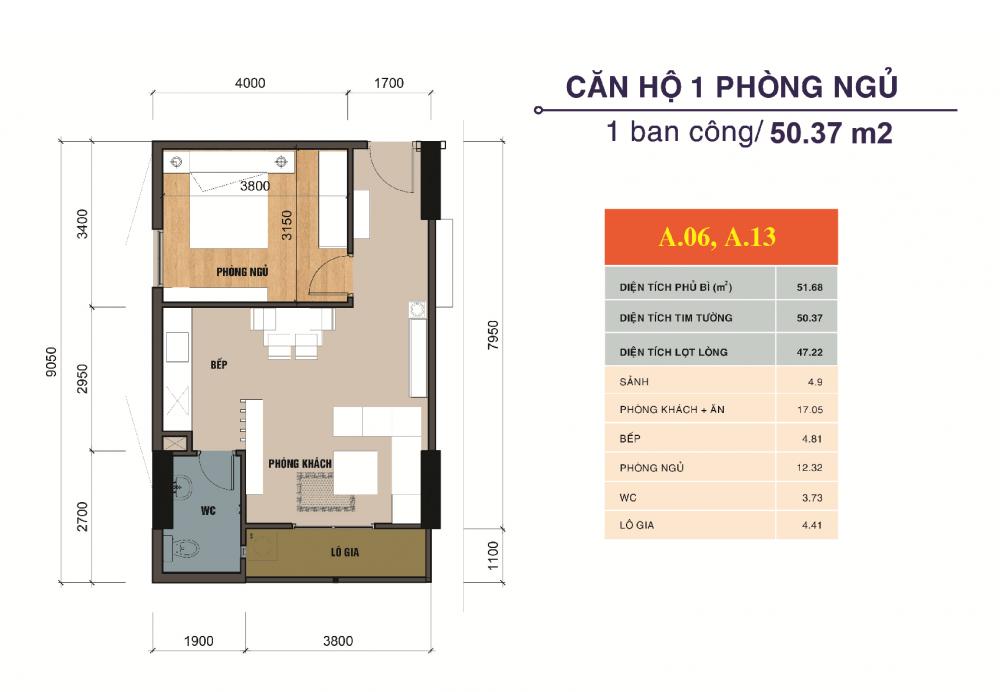 Thiết kế căn hộ A06, A13