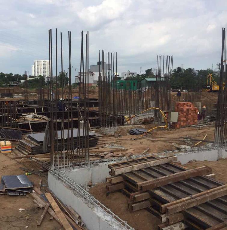 Block B và A1 đang thi công tầng trệt