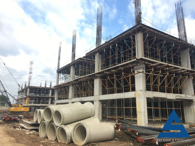 Block C1 đang thi công đổ sàn tầng 3