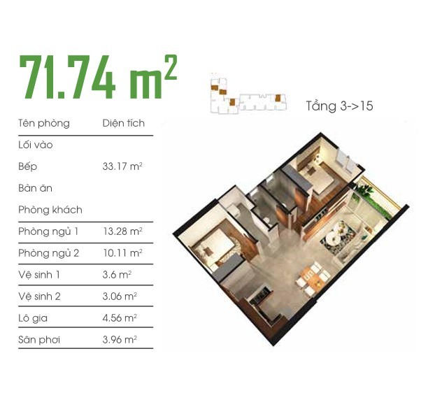 Thiết kế căn hộ A03, A07, B02, D03