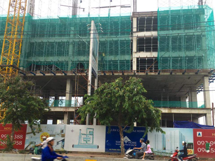 Block A1 đang xây dựng sàn tầng 7