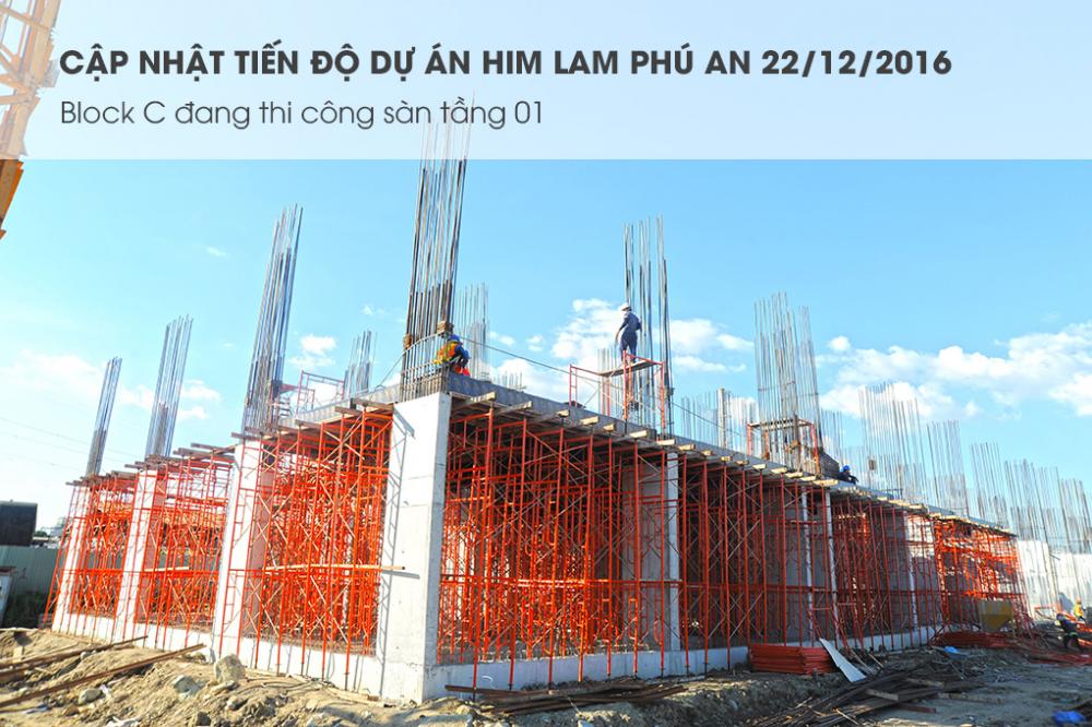 Block C đang thi công sàn tầng 1