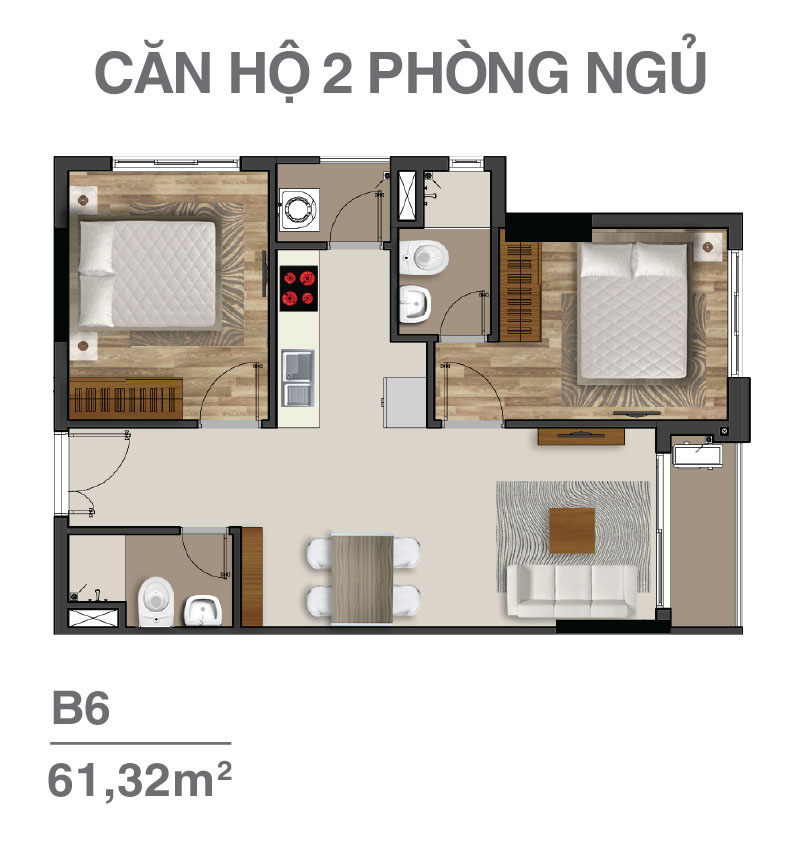 Thiết kế căn hộ B6