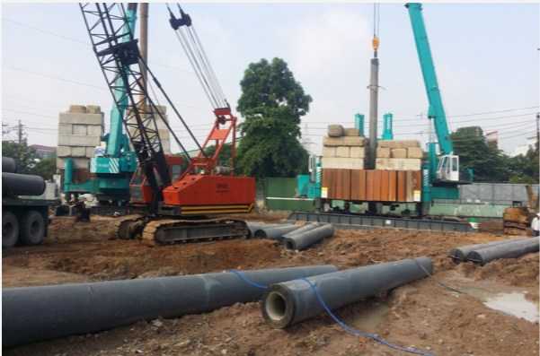 Dự án đang hoàn thiện thi công ép cọc móng