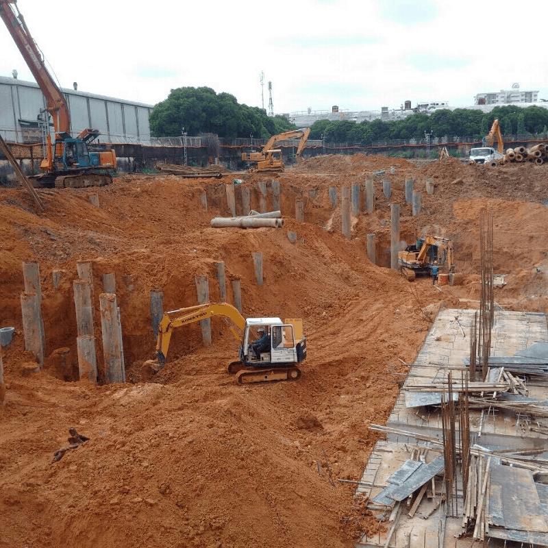 Block A đang triển khai ép cọc