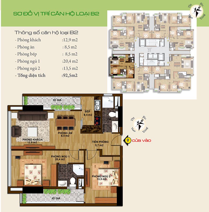 Thiết kế căn hộ loại B2