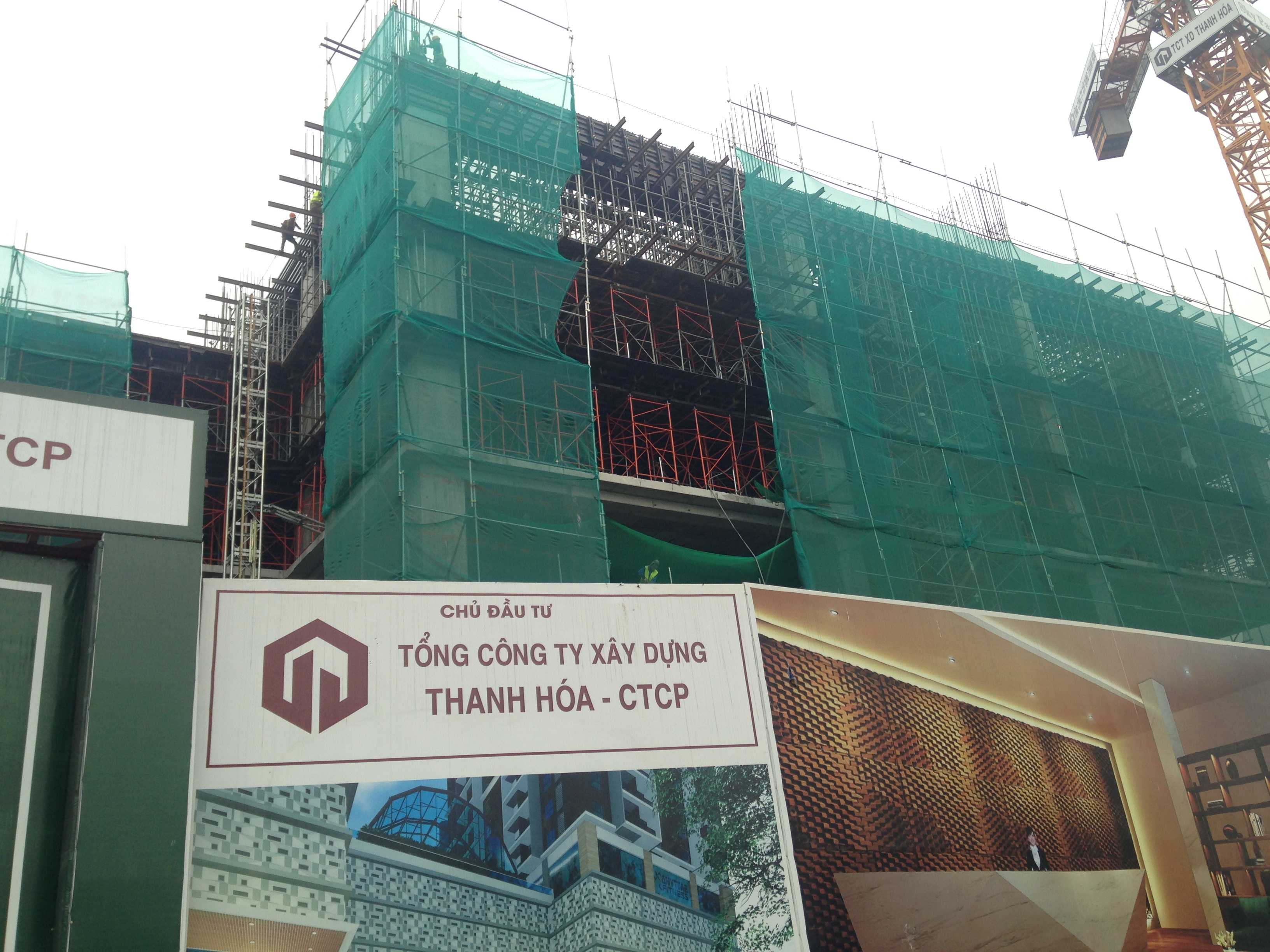 Dự án đang thi công tới mặt sàn tầng 7