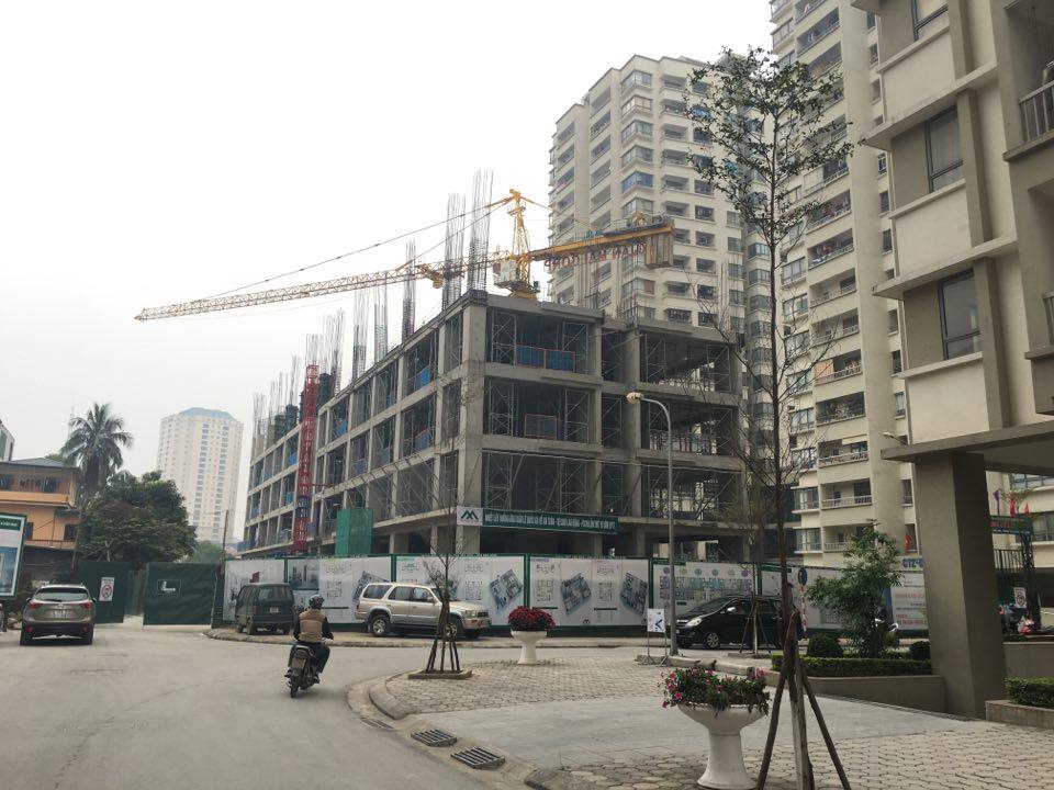 Tòa CT2E đổ mái xong tầng 4