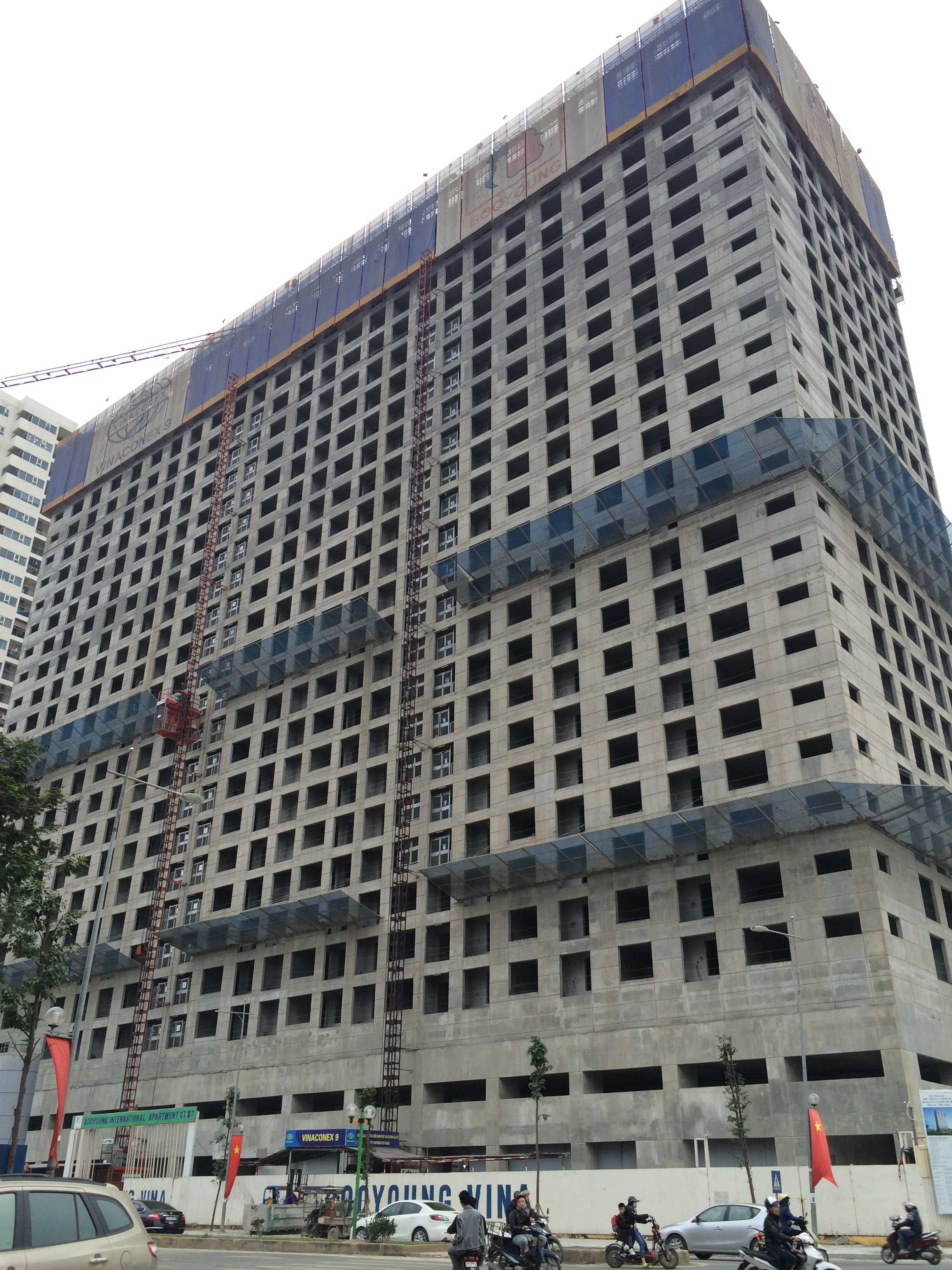 Tòa CT7 đang xây dựng đến mặt sàn tầng 26