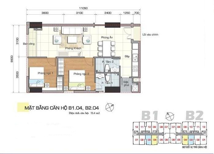 Thiết kế căn hộ B1.04, B2.04