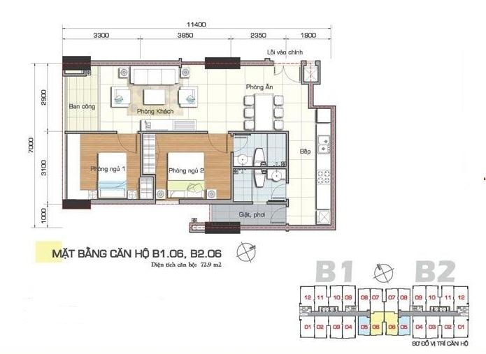 Thiết kế căn hộ B1.06, B2.06