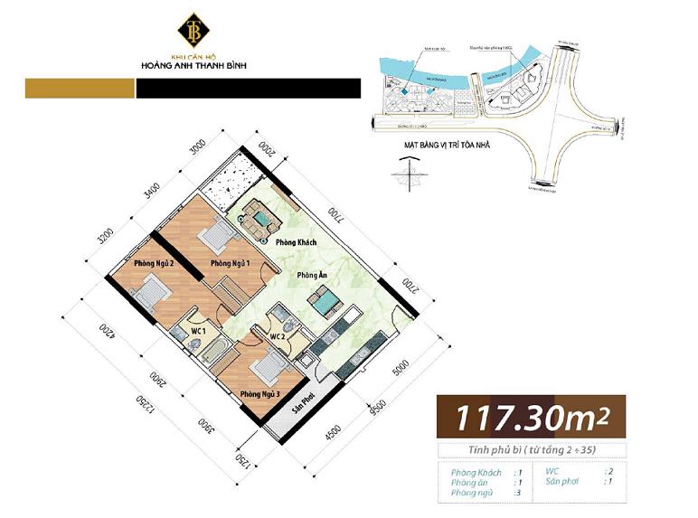 Thiết kế căn hộ 117.3 m2