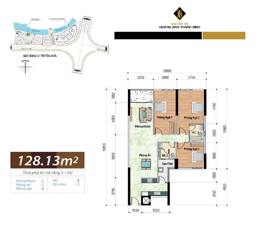 Thiết kế căn hộ 128.13 m2