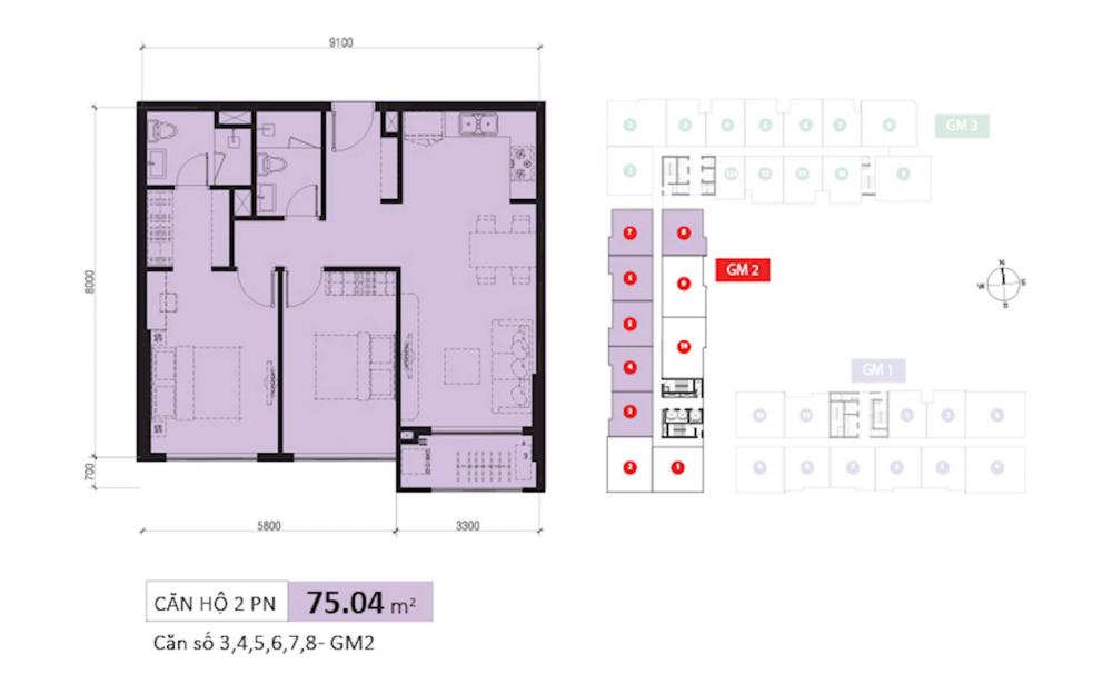 Căn hộ 3-4-5-6-7-8-9 GM2