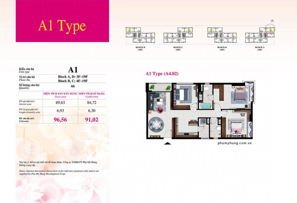 Thiết kế căn hộ loại A1 ( A2.02, D2.03)
