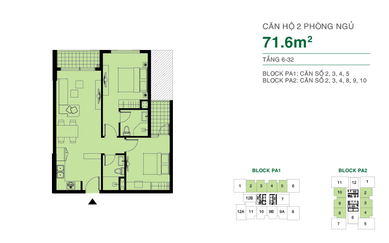 Thiết kế căn hộ 71.6 m2