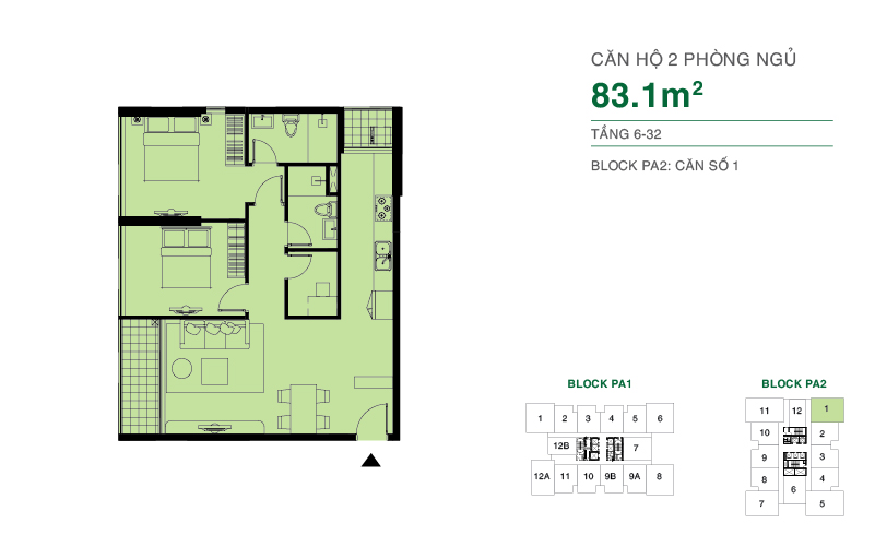 Thiết kế căn hộ 83.1 m2