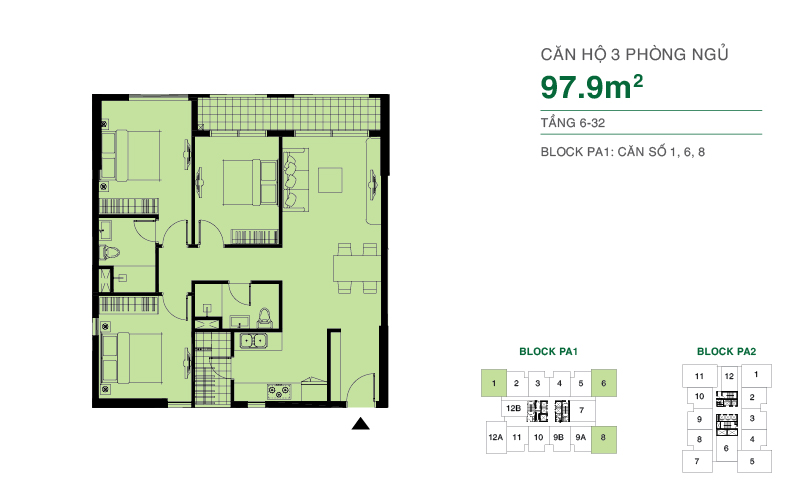 Thiết kế căn hộ 97.9 m2