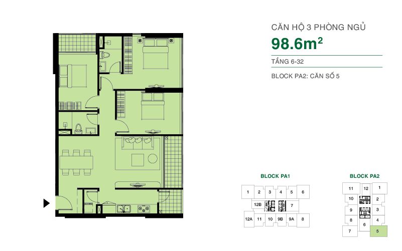Thiết kế căn hộ 98.6 m2